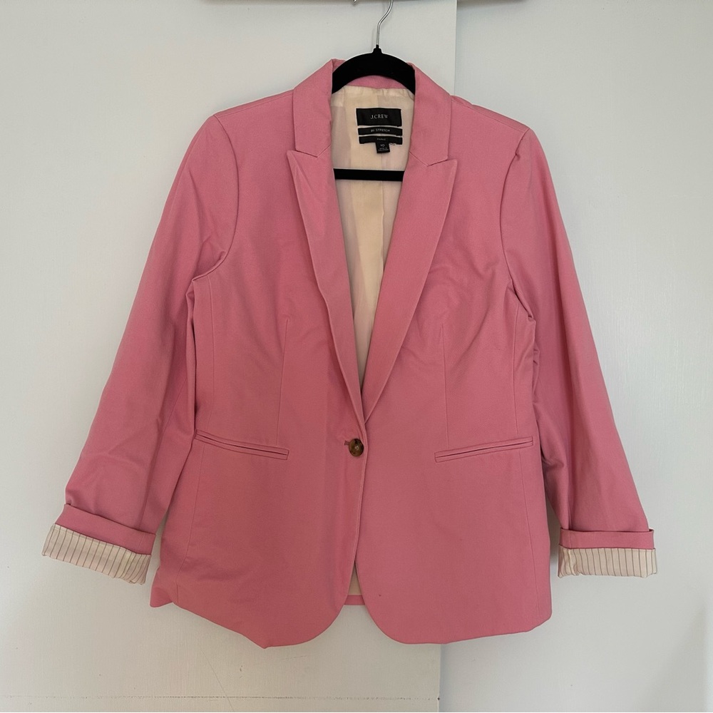 J. Crew Parke Blazer Women size 10 Bi- Stretch light pink